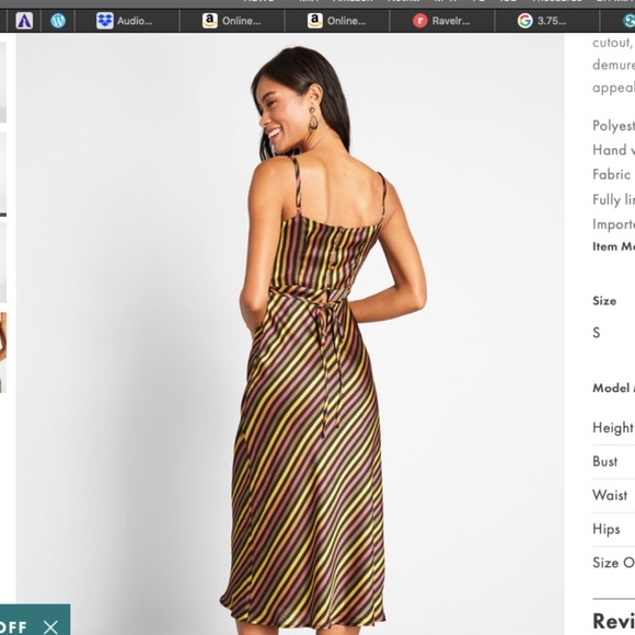 COPY - Modcloth Stripe your Fancy slip dress MED - Picture 3 of 5